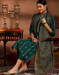 Green Woven Design Cotton Blend INDIAN SELLER